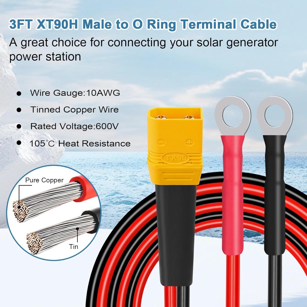 Drone Battery Connector - Cable de Terminal XT90 a O