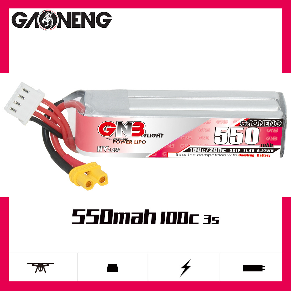 Batería Lipo GNB HV 11,4 V 550 - Drone Battery 3S reseña y precio