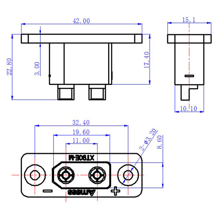 30PCSAmass negro XT90E-M conec - Drone Battery Connector reseña y precio