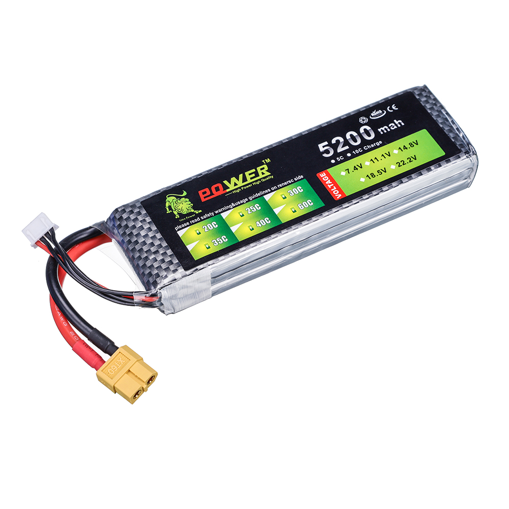 3S 5200mah 11,1 V 60C batería  - Drone Battery 3S reseña y precio